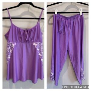 Lavender Lace Pajama 2 pieces Set 3, Size S